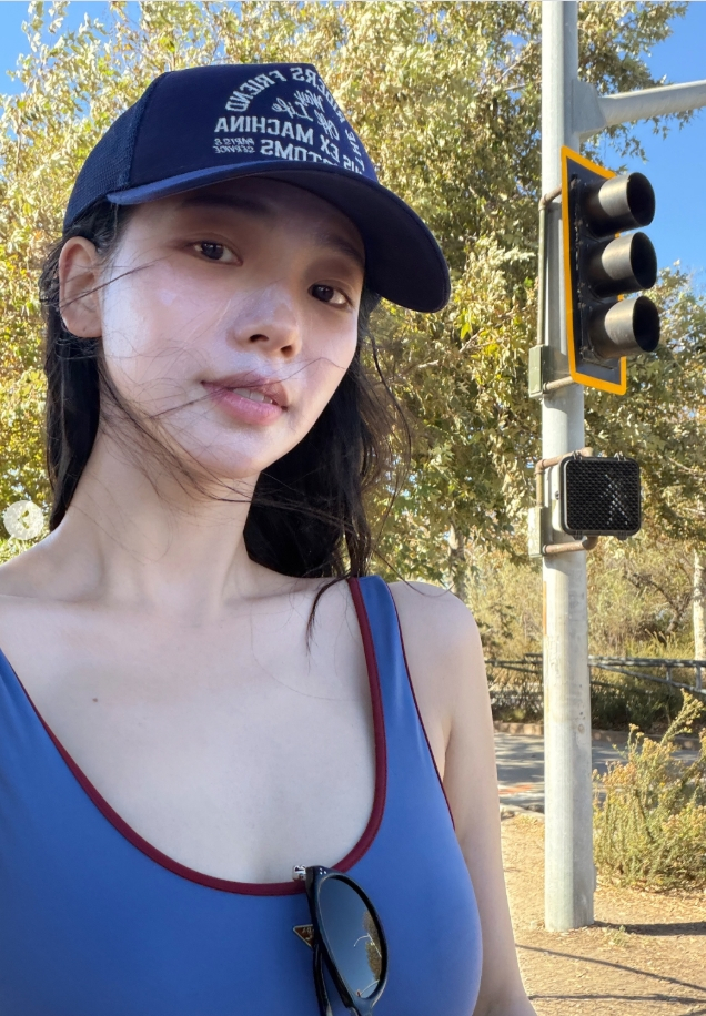 Karina Rocks a Glamorous No-Makeup Selfie After Surfing in Malibu