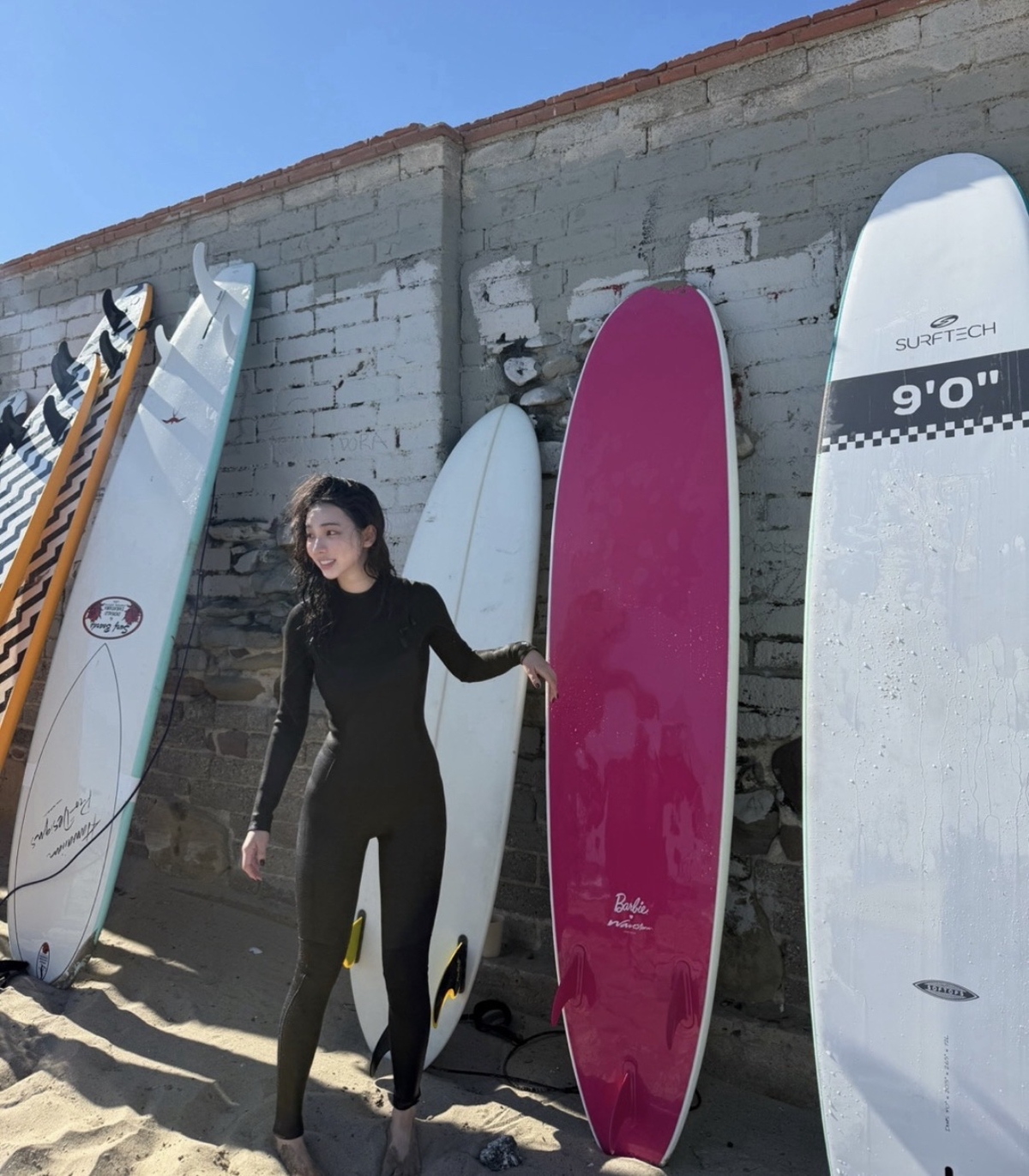 Karina Rocks a Glamorous No-Makeup Selfie After Surfing in Malibu